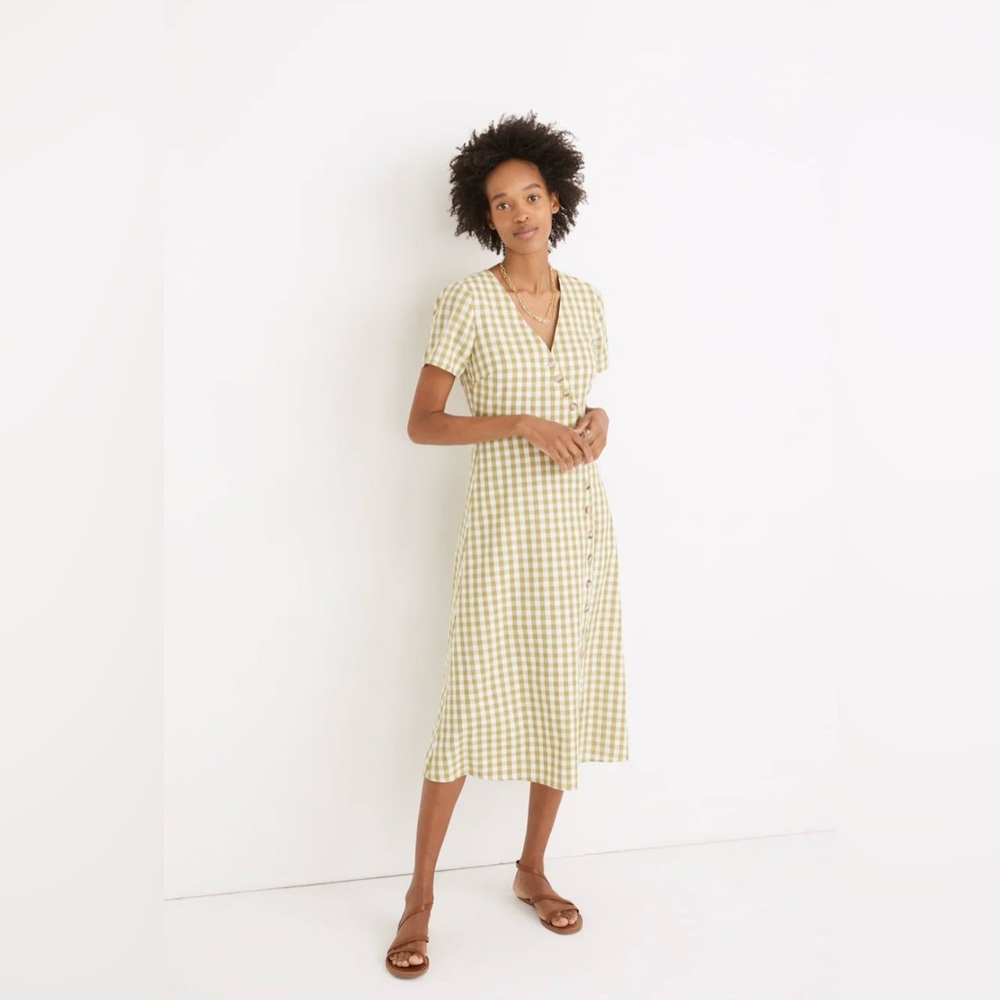 Madewell Gingham Midi Dress